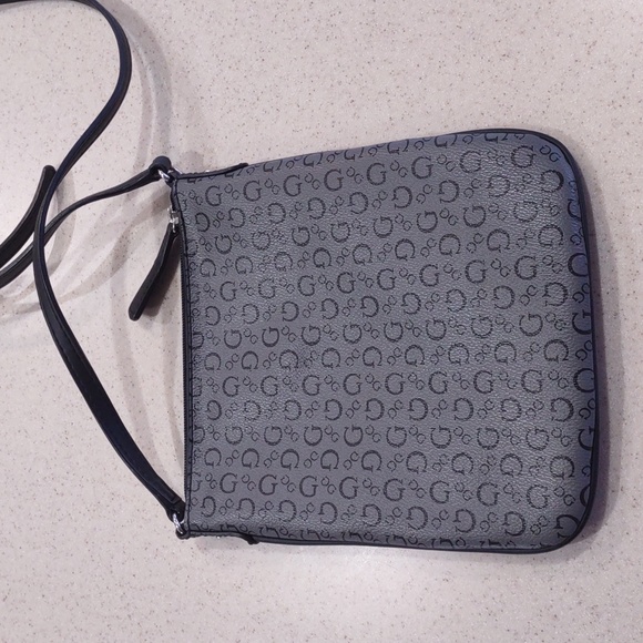 Guess Grey and Black Coated Canvas Crossbody Bag - Picture 2 of 12